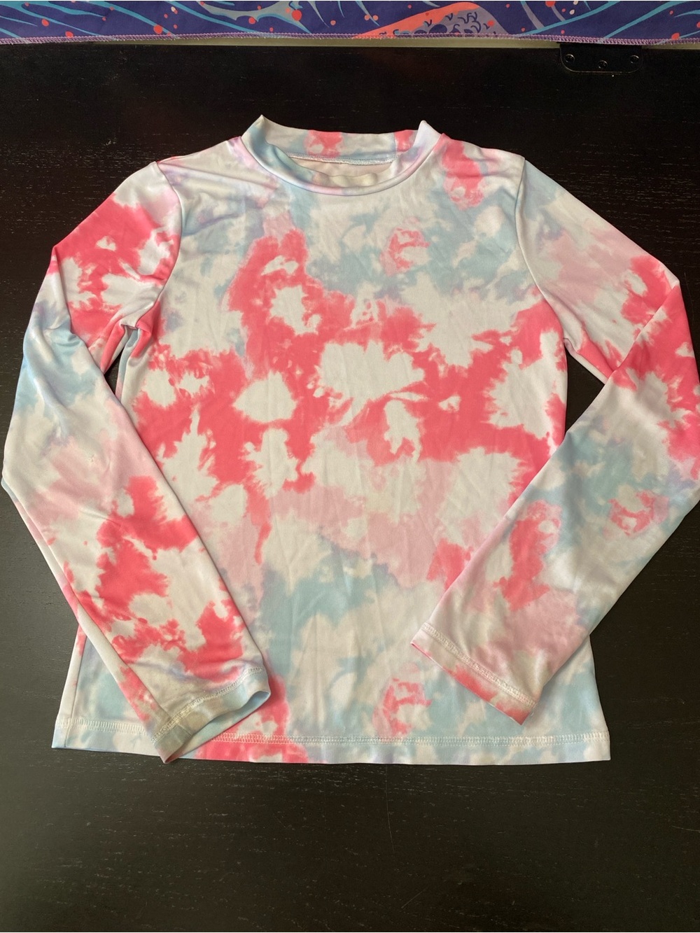 Cat & Jack Girls' Pink & Light Blue Tie-Dye Long Sleeve Top